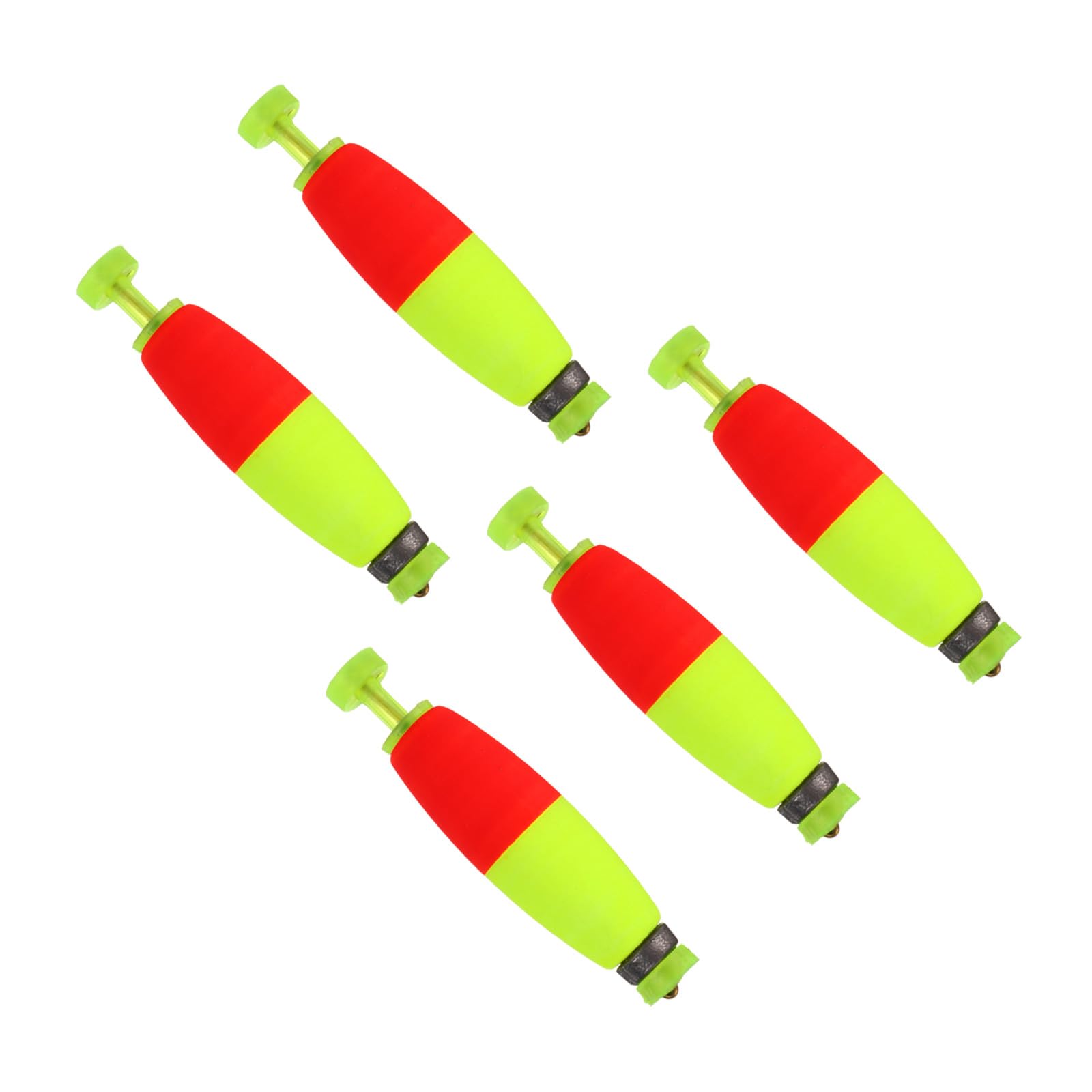 PATIKIL Fishing Bobbers Floats, 5Pcs 55x13mm EVA Spring Foam Floats Weighted Bobbers Buoy for Crappie Bass Trout, Red Yellow