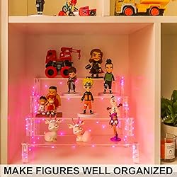 Acrylic Riser Display Stand, Clear 4 Tier Shelf For