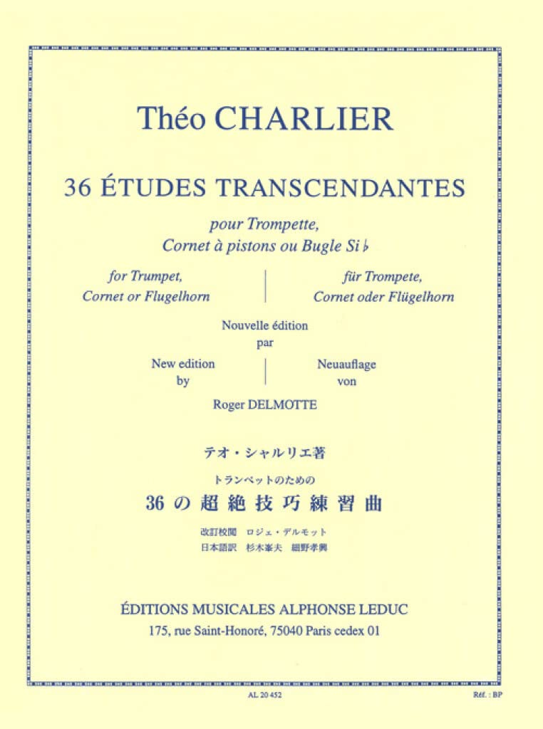 Theo Charlier: 36 tudes Transcendantes Trompette