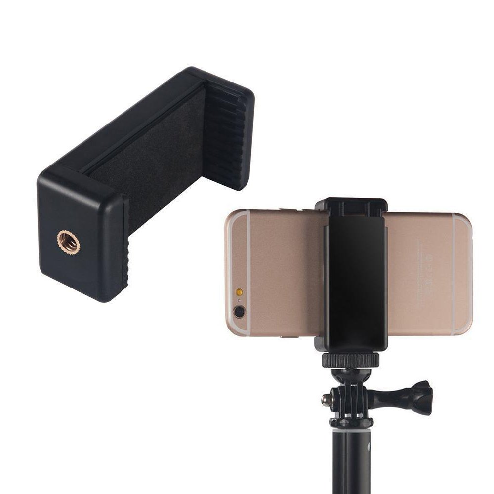 Cell Phone Tripod Mount ixaer adjustable Bracket Tripod Vertical Bracket Holder Adapter Phone Clip Adapter for iPhone Samsung Galaxy Nexus Use on 1/4 Tripod and More ( Black )