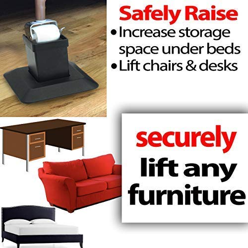 iPrimio Aluminum Bed Risers Heavy Duty Metal, 5 Inch Lift, 4 Pack, Up