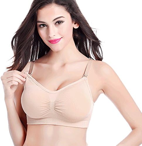 Coffeepop Women's Solid Comfort Seamless Maternity Breastfeeding Nursing Bra Sleep Bra