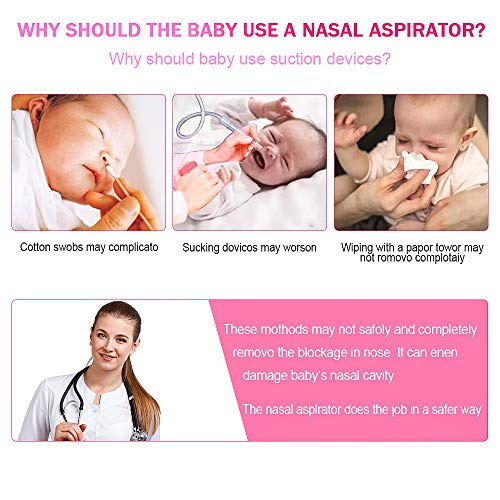 SUMGOTT Nasal Aspirator Baby Nose Suction - USB Charge Nose Sucker Newborn with 3 Suctions, Safer and Faster - Thumbnail 6