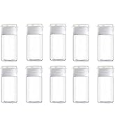 Onwon 10 Pcs 30 ml/1 oz Empty Plastic Sample Travel Size Plastic Empty Squeeze Bottle Container Jar Pot Vial with Flip Lid Perfect for Emollient Water Shower Gel Emulsion Etc