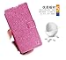 Honor 3c Case Silk Flip Leather Case for Huawei Honor 3c Cover Skin Shell (Rose Pink)
