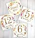 Baby Monthly Milestone Stickers. 16 Floral Belly Stickers for Girls 0-12 Months. Premium Gold Metallic Design. Perfect for Baby Shower Gifts, Registry, First Year Newborn Photography. Angie Makes