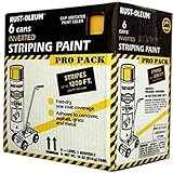 Rust-Oleum P2548849 18-Ounce Spray Paint Striping Paint Contractor, Yellow, 6 Pack