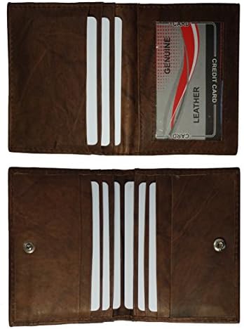 Texan Bullz Leather Credit Card & Id Holder Slim Design Men's Wallet (Brown)