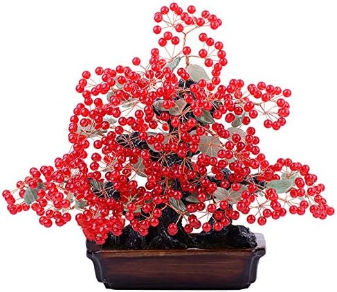 アイテム勢ぞろい 赤いクリスタルツリー クリスタルボンサイラッキーマネーツリー チャクラクリスタルツリーは癒し 装飾家のリビングルームデスクオフィスの装飾富と運 風水