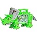 Best Choice Products Kids Triceratops Toy Car Carrier Holder Set w/ Carrying Handle, Wheels, 4 Vehicles, 6 Dinosaurs