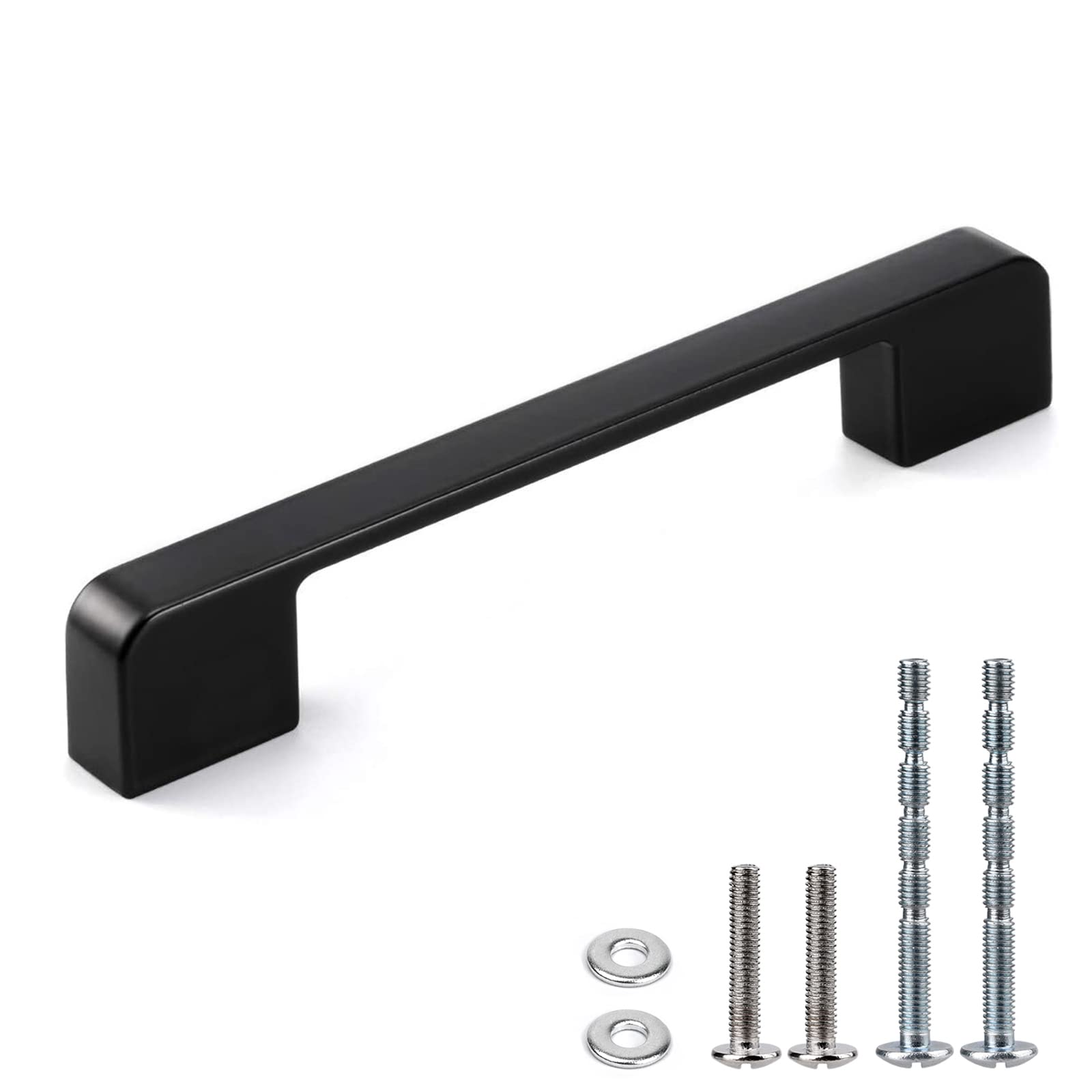 WEAVERBIRD 10pcs Black Drawer Handles Aluminum Alloy Kitchen Cupboard 128mm (5 inch) Cabinet Handles Kitchen Drawer Pulls fits in Bedroom Living Room Toilet, Door Furniture