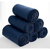 Special SG Glory Fleece Throw Blankets Bulk Fleece Blankets Solid Wholesale Lightweight Warm Soft for Pet Bed Sofa Couch Office Wedding Gifts Travel Seasons (Navy, Pack of 6-50x60 Inches)