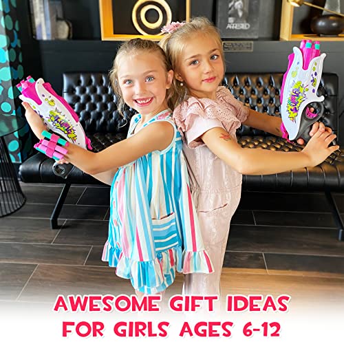 LUPPLE Girl Toys Gun for Nerf Gun Bullet, Pink Automatic Foam Blaster Gun Outdoor Shooting Game, Party Birthday Gifts for Little Girls 6 7 8+ Year Old