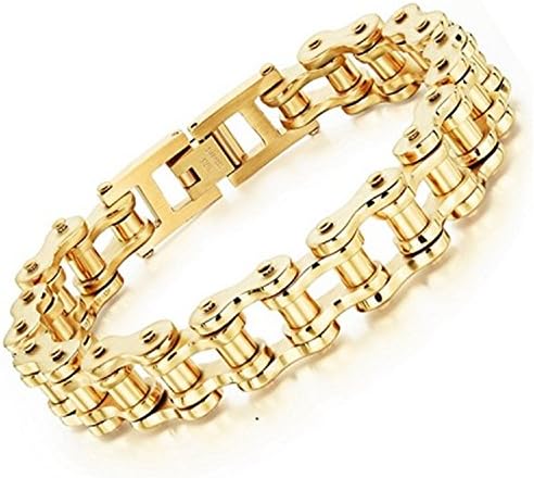 Olive Tayl Punk Rock Male Bracelet Biker Bicycle Bracelets For Men Motorcycle Link Chain Cool Bangles Stainless Steel Jewelry Gold Color