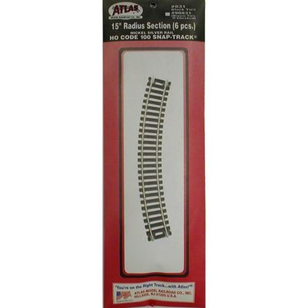 Photo 1 of Code 100 Nickel Silver 15" Radius Snap-Track (6/Bx) HO Scale Atlas Trains