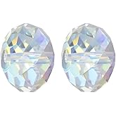 100pcs Adabele Austrian 6mm Faceted Loose Rondelle Crystal Beads Clear AB Compatible with 5040 Swarovski Crystals Preciosa SS1R-602