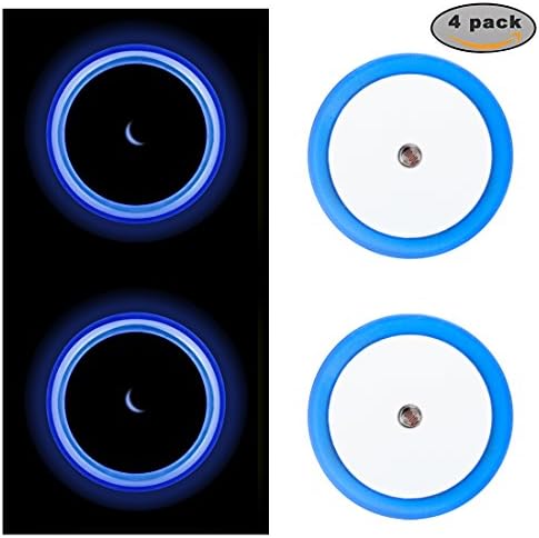 Plug-in Night Light 0.5W Energy Saving LED Light with Dusk to Dawn Sensor for Hallway, Bedroom, Bathroom, Kitchen, Stairs, Compack Size, 4-Pack