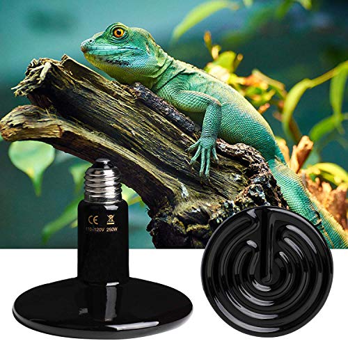 2 Pack 75W Ceramic Heat Lamp Bulb - Black Infrared Emitter For Reptiles, Chickens, Pets, No Light