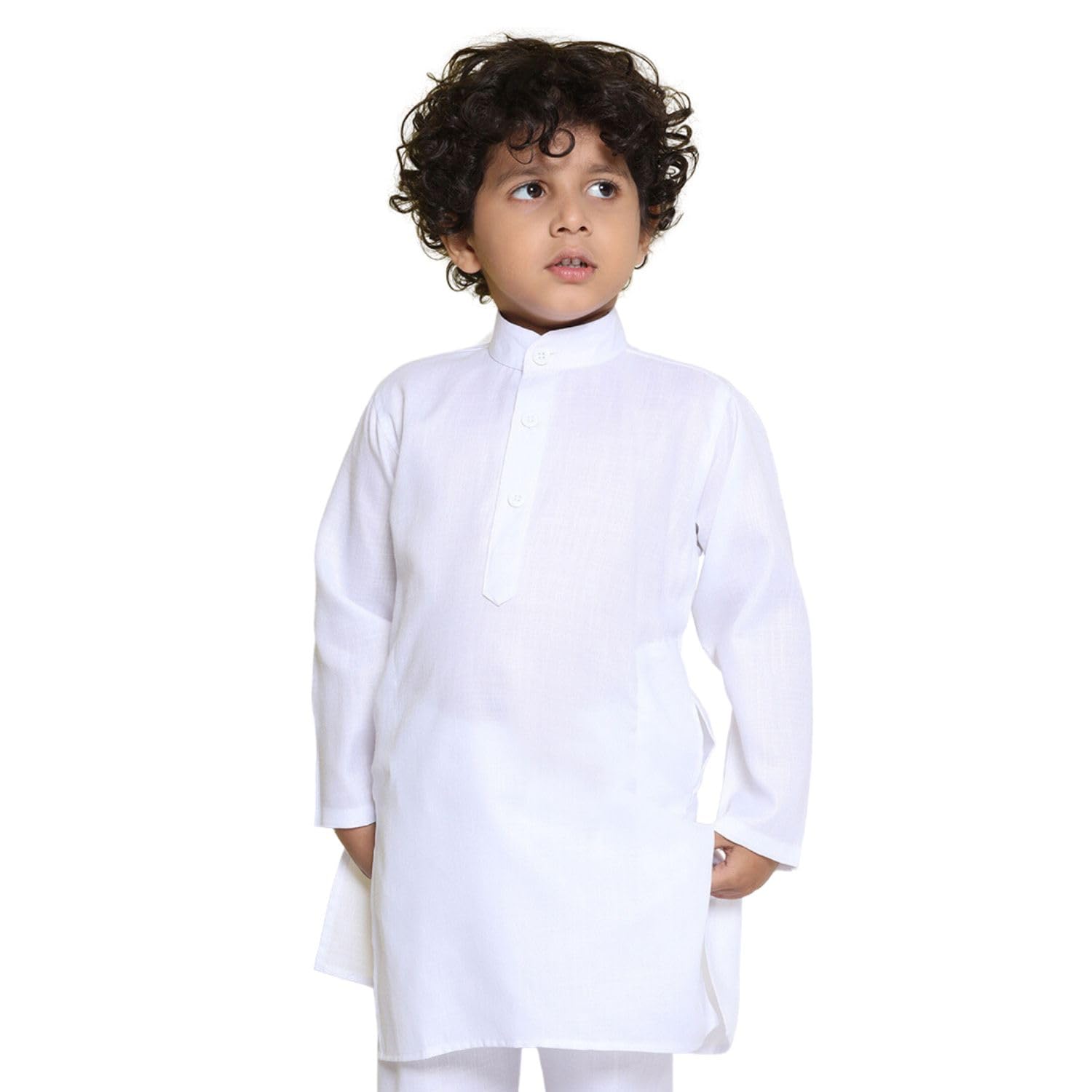 Photo 1 of AJ DEZINES Kids Cotton Full Sleeve Kurta for Boys - Indian Ethnic wear | Solid Kurta for Boys (DUP_KURTA-1251-WHITE-9)