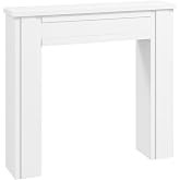 HOMCOM Modern Fireplace Mantel with Leg, 44.7" W x 40" H, White | Freestanding Fireplace Surround, for Electric Fireplaces