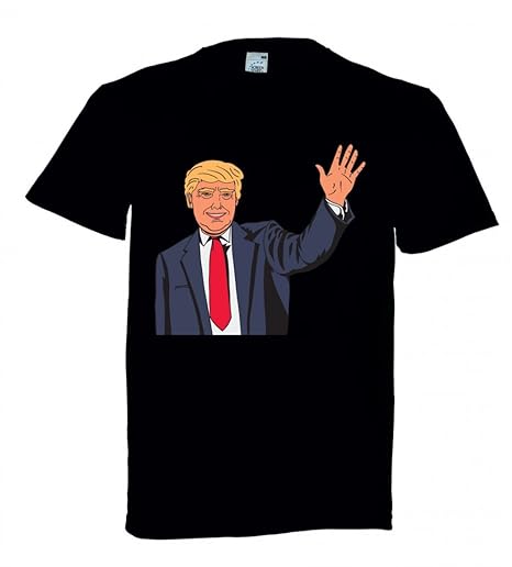 T-Shirt Cartoon- PROMI- Comic- Donald Trump- MÄNNLICH- Mann- Politiker- PORTRÄT- PRÄSIDENTSCHAFTSKANDIDAT für Herren- Damen- 