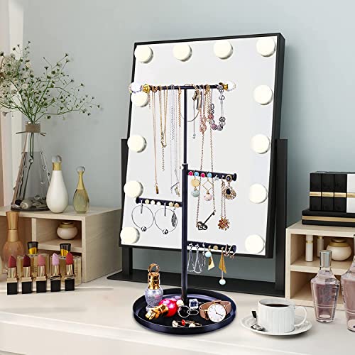 Keebofly Jewelry Tree Stand Organizer Metal Necklace Organizer