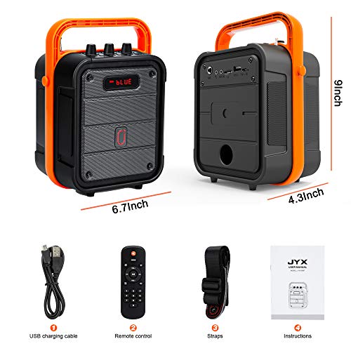 JYX Portable Bluetooth Speaker System with Adjustable Strap, Wireless Stereo Pairing with