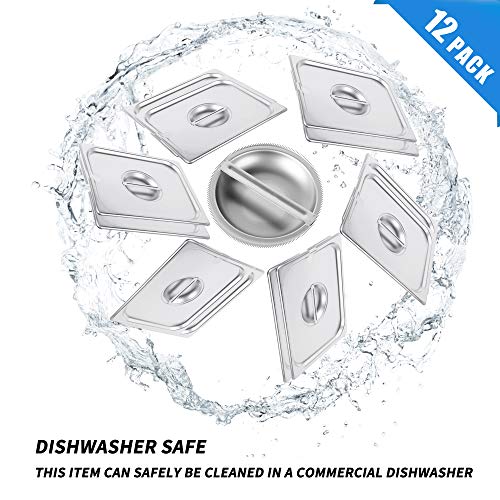 image for Kitma 1/2 Size Stainless Steel Slotted Steam Table Pan Cover, Half Siz