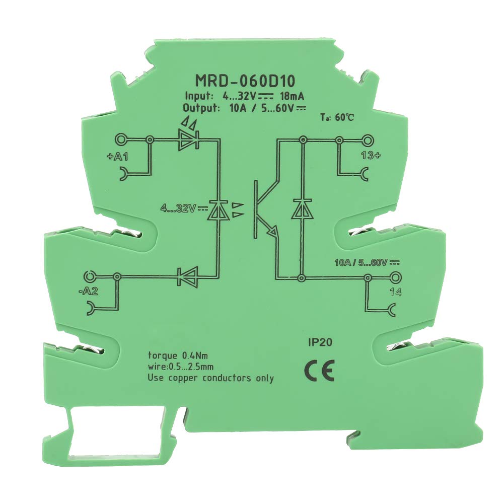 Relay Module, Ultra-Thin Contactless PLC Relay Module Input Adjacent Relay MRD-060D10 Maded of Plastic,relay