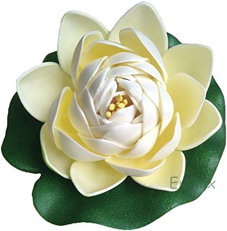 Emmix Floating Lotus Floting Water Lily White for Home and Party and Outdoor Decoration and Holiday Celebration 4" Set of 4