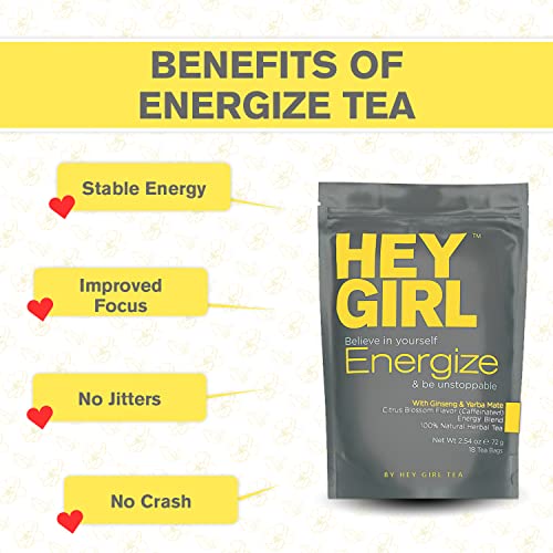 Energize Energy Tea High Caffeine Slim Tea w/Green Tea, Yerba Mate