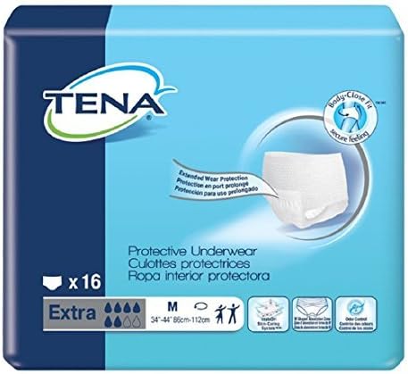 Tena Protective Underwear, Extra Absorbency Size Medium Case/64 (4 bags of 16) by Tena Slip