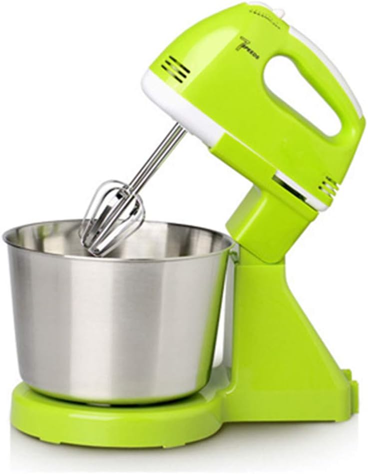 JINRU Stand Mixer with Stainless Steel Mixing Bowl, Dough Hooks & Mixer Beaters for Dressings, Frosting, Meringues & More,Green