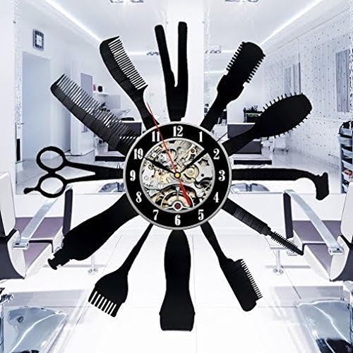 Amazon Com La Bella Casa Barber Shop Design Wall Clock Vinyl Gift Idea Friendship Gift Ideas Birthday Present Special Mens Gift Present For Barber Shop Owners Home Kitchen