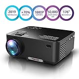 TENKER Upgrade Lumens Mini Projector, with Big Display LED Full HD Video Projector, Compatible with 1080P HDMI, Fire TV Stick, VGA, USB, AV for Home Theater Entertainment, Party and Games (Black)