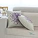CaliTime Canvas Throw Pillow Cover Case for Couch Sofa Home Decoration Butterflies Floral Leaves Tree 18 X 18 Inches Purple