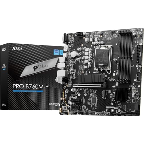 MSI PRO B760M-P Mainboard, Micro-ATX - Unterstützt Intel Core Prozessoren der 12., 13. & 14. Generation, LGA 1700 - DDR5 Memory Boost 6800+MHz/OC, PCI