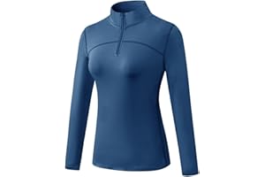 Blaward Women's Thermal Fleece Running Shirt Quarter Zip Pullover Jacket Long Sleeve Tops Equestrian Golf Shirt Winter Gear