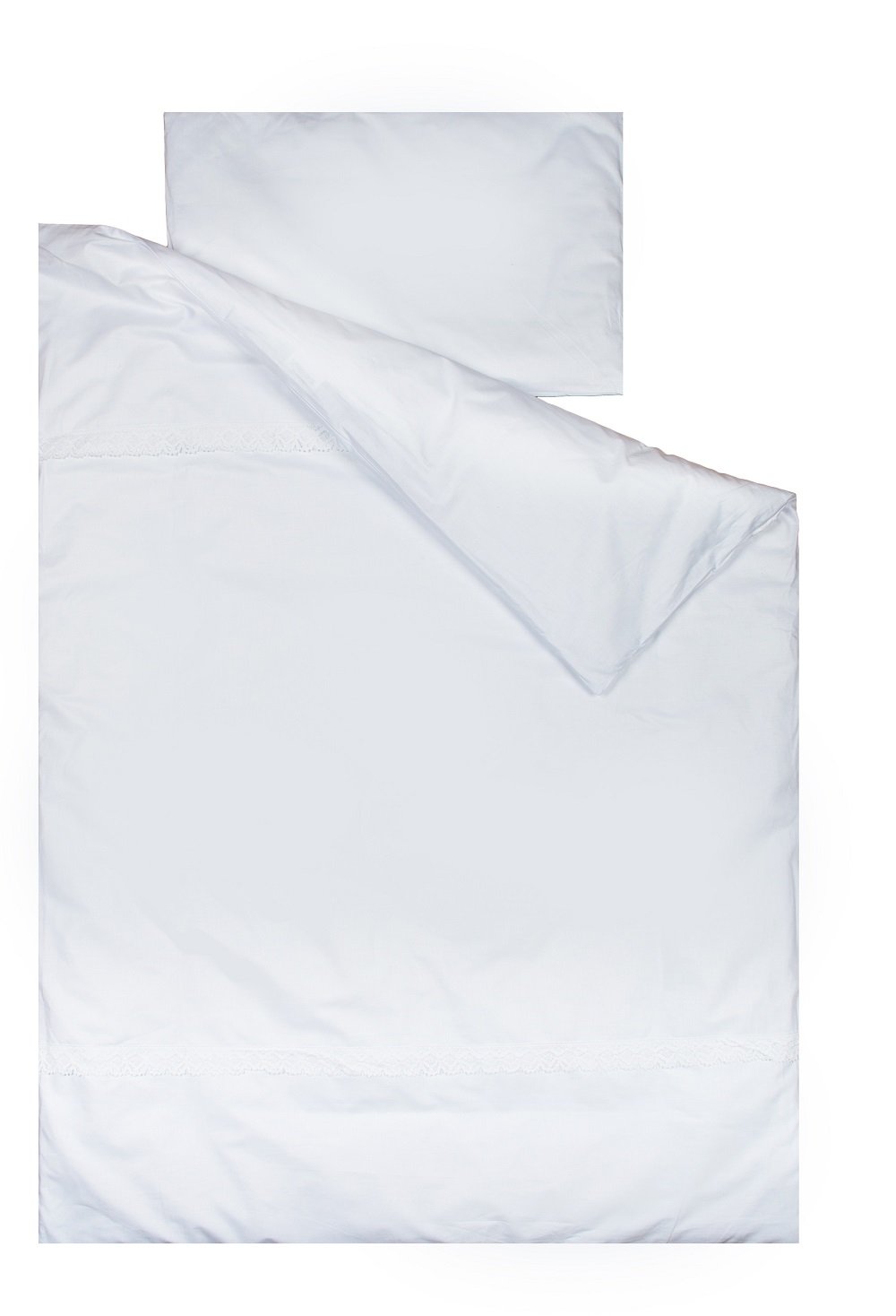 Vizaro Nordic Cot Duvet Cover 60 x 120 cm and Pillowcase (90 x 120 cm, 30 x 60 cm) - 100% Cotton White Embroidery
