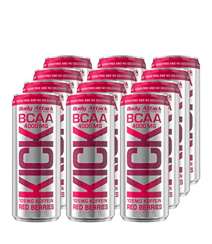 Body-Attack-BCAA-KICK-BCAA-Drink-mit-Aminosaeuren-Koffein-vegan-Red-Berries-12x-330ml-Pfand-12x-025E Body-Attack-BCAA-KICK-BCAA-Drink-mit-Aminosaeuren-Koffein-vegan-Red-Berries-12x-330ml-Pfand-12x-025E