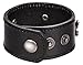 Regetta Jewelry Black Leather Cuff Bracelet with Pirate Skull Charms and Adjustable Snap Closure, 8.5