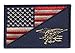 Tactical USA Flag / Navy SEALs Team Navy Trident Embroidered Patch (Distress)