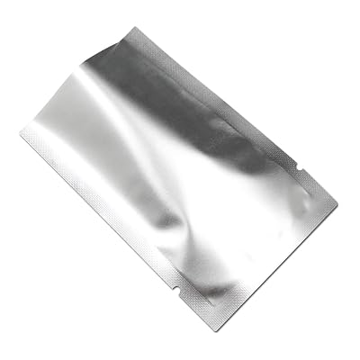 200 Pcs Heat Sealable Aluminum Foil Packaging Bag Smell Proof Flat Mylar Foil Open Top Pouch with Tear Notch Vacuum Sealer Food Grade Sefe Packing