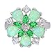 CiNily Christmas Jewelry Gifts Green Fire Opal Emerald Silver Zircon Women Jewelry Gemstone Ring Size 6-10 (6)