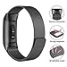 SWEES Metal Bands Compatible Fitbit Charge 3 and Charge 3 SE, Milanese Stainless Steel Magnetic Replacement Small & Large (5.5