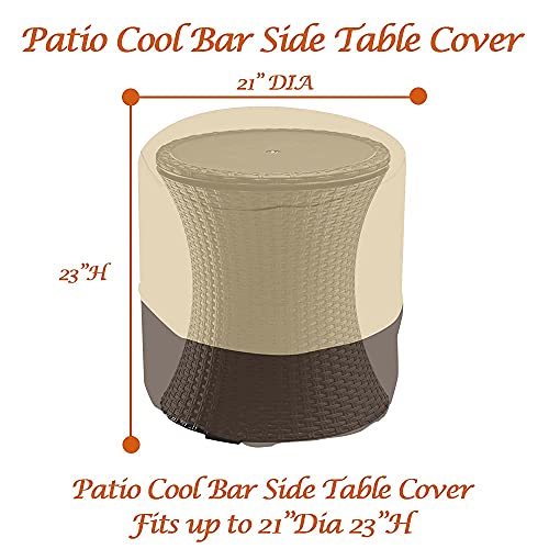 Patio Cool Bar Side Table Cover for Keter 7.5 Gallon Cool Bar Waterproof Patio Cooler Bar End