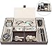 Baoyun Leather Nightstand Organizer for Men, Mens Valet Tray and Dresser Top Caddy for Watch Phone Jewelry Key Wallet 6 Compartments Mens Dresser Organizer Tray(Brown)