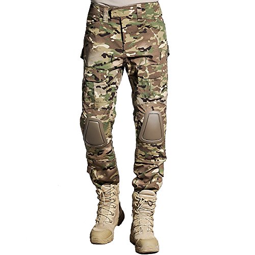 SINAIRSOFT Tactical Pants Shirt with Knee Pads Army Airsoft Combat BDU Pants Shirt MC (Pants, XXL)