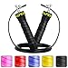 Rapide Jump Rope - Adjustable Cable, Rapid Ball Bearings & Anti-Slip Handles - Skipping Rope for Fast Weight Loss & for Exercise, Cardio, Crossfit (Black)