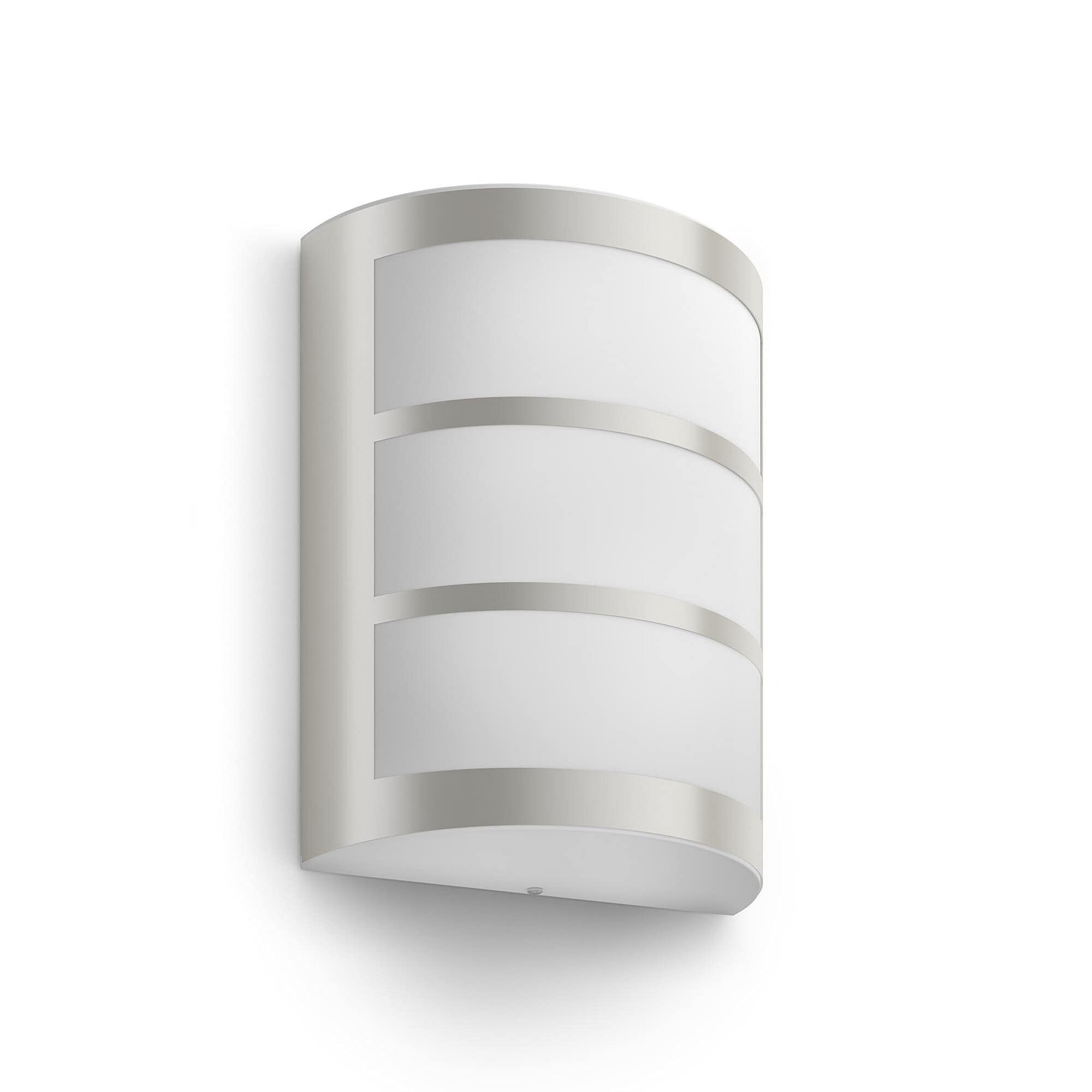 Philips myGarden Python LED Outdoor Wall Light [Stainless Steel] (Integrated 1 x 6 W LED Light), for Garden and Patio Lighting